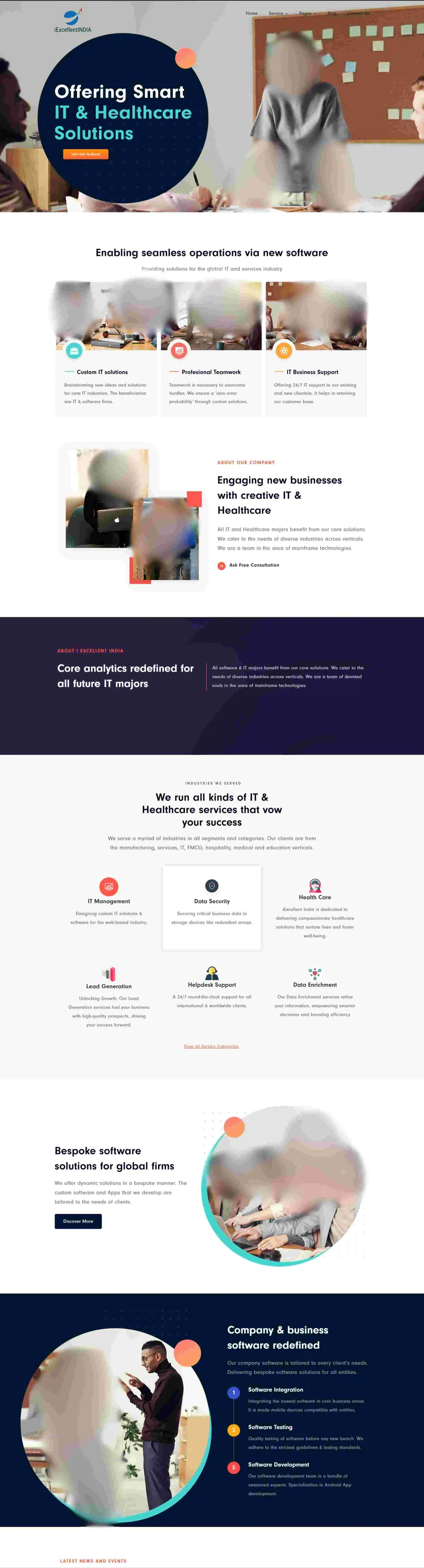 Professional services ready website with enquiry form